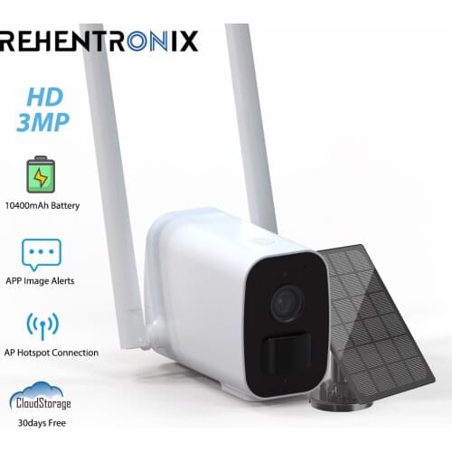 Outdoor Waterproof WiFi Battery Camera 3MP HD Wireless Solar Panel Powered WiFi IP Camera Two-Way Audio Home Security Camera