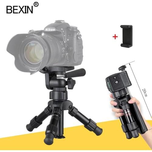 BEXIN Small Lightweight Tabletop Camera Tripod Phone Stand Holder Portable Desktop Compact Pocket Mini Tripod for Phone DSLR