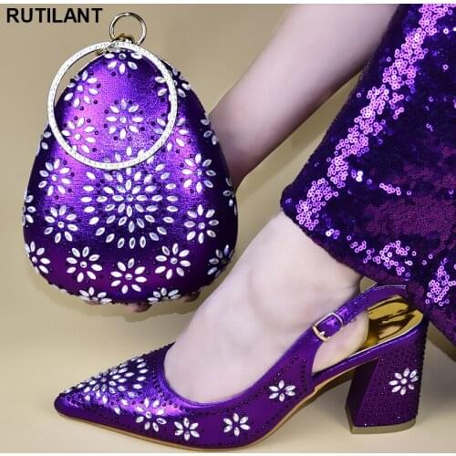 New Arrival Italian Shoes with Matching Bags for Wedding Italy Designer Shoes Women Luxury 2019 Plus Size Shoes Women Heel