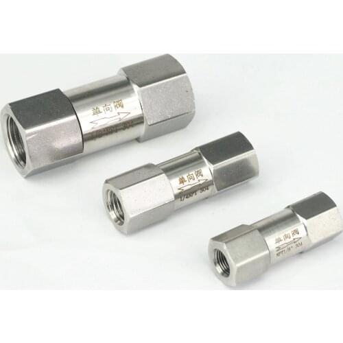 1/8" 1/4" 3/8" 1/2" 1" NPT Female 304 Stainless Steel Non-return Check One Way Valve Water Gas Oil 915 PSI