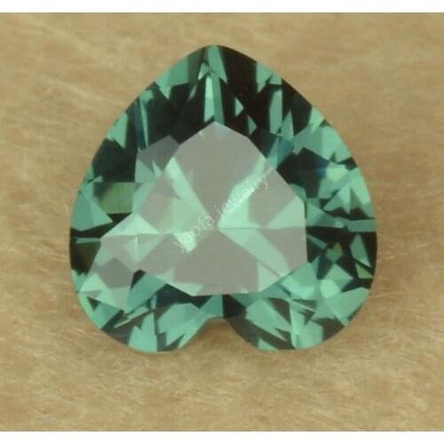 Wholesale 3x3~10x10mm 152# Dark Green Electric Stone Spinel Heart Shape Cut Loose Synthetic Spinel Gems Beads For Jewelry