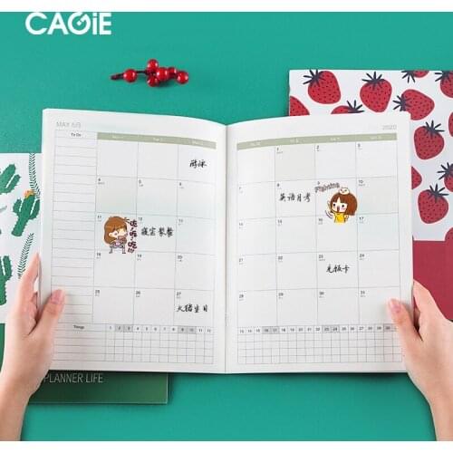 Kawaii A4 Agenda 2020 2021 Annual Monthly Daily Planner Notebook Organizer 365 Day Time Plan School Office Schedule Stationary