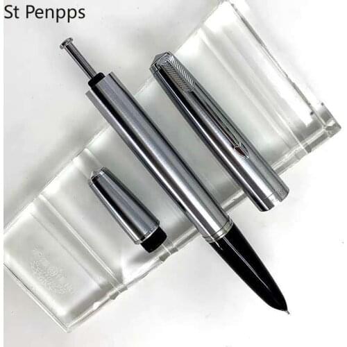 Wing Sung 601 Vacumatic Fountain Pen Steel Ink Pen Piston Type Silver Clip F Hooded Nib Stationery Office school supplies