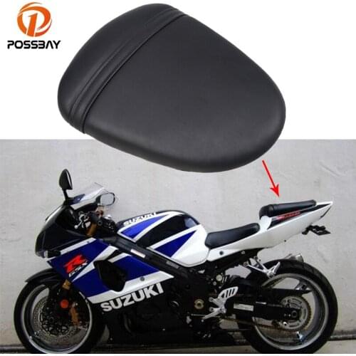 POSSBAY PU Leather Motorcycle Retro Solo Seats Pads Cover for Suzuki GSXR 1000 K7 2007 2008 Rear Passenger Seat Cushion Pillion