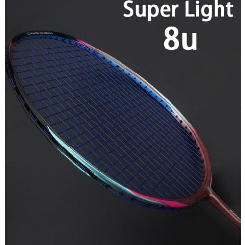8U 65G Professional Carbon Fiber Badminton Racket Raquette Super Light Weight Multicolor Rackets 22-35lbs Sports Force Padel