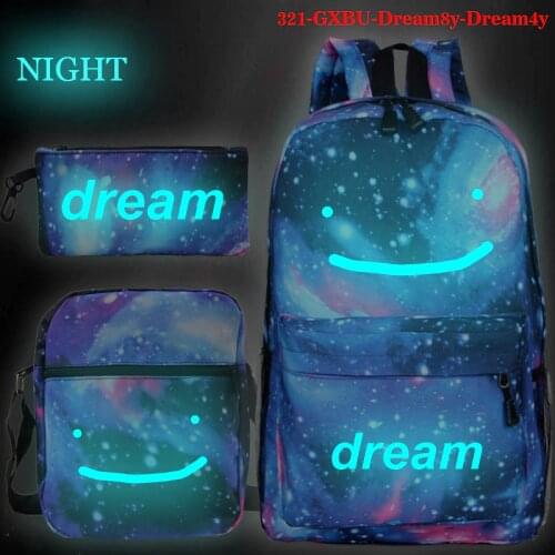 Fashion Luminous Backpack Dream Team Print Backpacks Men Laptop Bagpack School Bags with Pencil Bag for Teenager Daily Rucksack