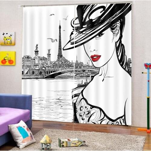 Curtains home decor customize living room bedroom window curtains Simple beauty avatar photo print curtains