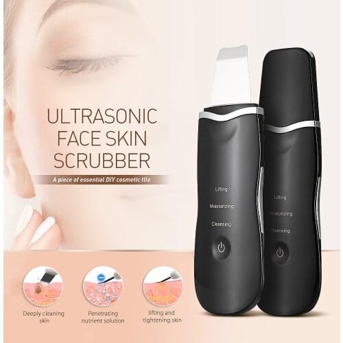Ultrasonic Face Cleaning Machine Skin Scrubber Facial Cleaner Peeling Remove Blackhead Pore Cleaner Rechargeable Skin Care Tools