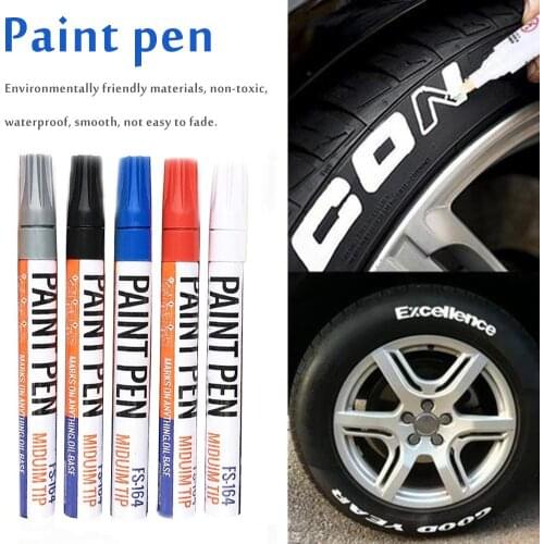 Waterproof Car Tire Paint Marker Pen Touch Pen Graffiti Pen Sign In Pen Office Stationery Water Based Premium Markers Fill Paint