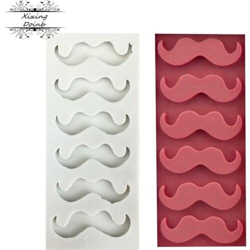 100% food grade baking mold DIY beard shape silica gel mold chocolate fudge craft cake decoration tool Cupcake mold