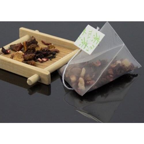 100pcs/lot Corn Fiber Tea Bag Tea Infuser Shaped As Pyramid Sealed Heat Filter Biodegradable Tea Filter