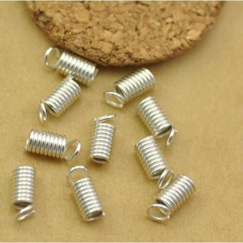 1000pcs/set 3MM Silver Plated Leather Rope Spring Crimp End Cords/Beads Jewelry Findings 011019066