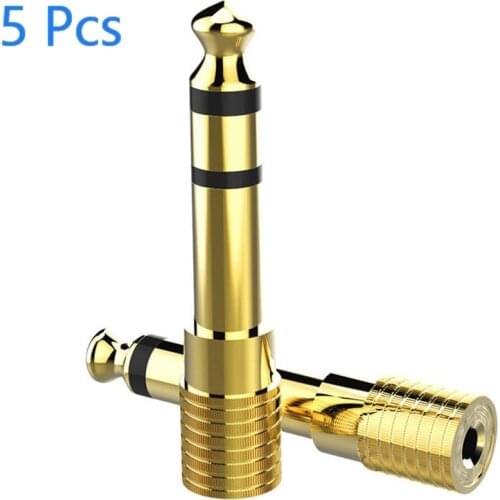 5PCS/SET Jack 6.35mm 1/4" Male To 3.5mm Female Audio Converter 6.35 male to 3.5 female Stereo Headphone Jack Socket Adapter