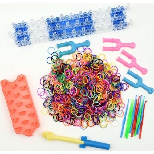 600pc DIY Toys Rubber Loom Bands Set Kid DIY Bracelet Silicone Rubber Bands Elastic Weave Arts Crafts Toy for Kids Goods