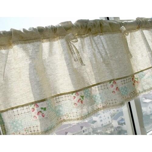 1 Panel 15"H* 59"W (40*150cm ) Cotton And Linen Lace Bow Decorative Short Curtain Kitchen Curtain The Finished Curtain