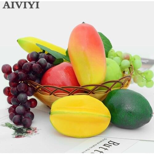 Decorative Foam Fake Fruit Apple Leamon Peach Orange DIY Plastic Artificial Fruit For Home Decor Accessories Photography Props