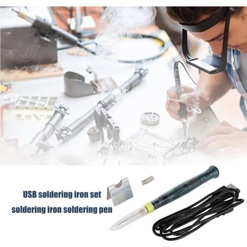 Electric Solder Iron Rework Station Mini Handle Heat Pencil Welding Repair Tools Soldering Iron Pen Tip Touch Switch Kit