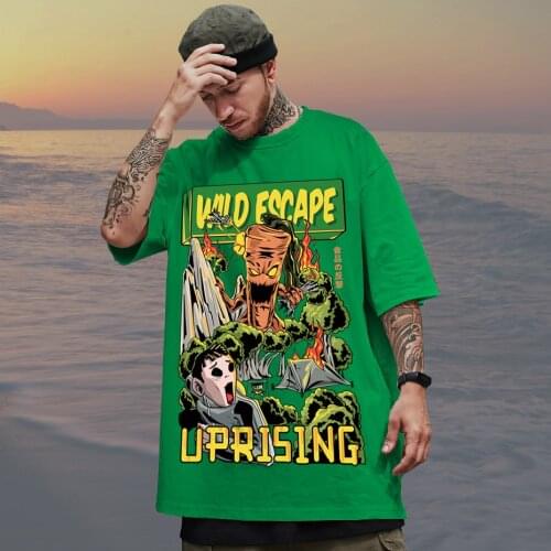 Men T Shirt Hip Hop Dark Streetwear Tshirt Evil Eye Print Harajuku Summer Short Sleeve T-Shirt Cotton Tops Tees Oversize