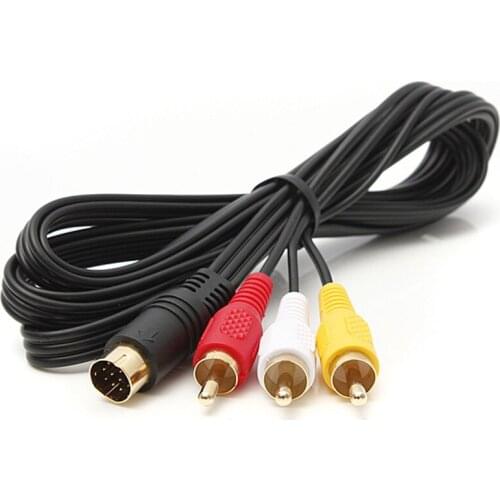 FZQWEG gold1.8M 6ft Audio Video AV Cable For Sega For Saturn A/V RCA Connection Cord