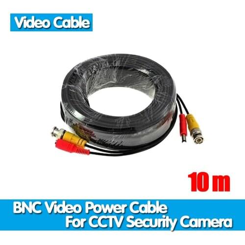 BNC cable 10M Power video Plug and Play Cable for CCTV camera system Security free shipping