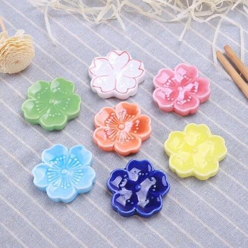 Ceramic Color Plum Blossom Chopstick Holder, Creative Handicraft Decoration