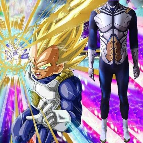 Anime Vegeta Cosplay Costume Zentai Halloween Costume Lycra Spandex Superhero Bodysuit Jumpsuit Catsuits Fancy Dress For Adult/K