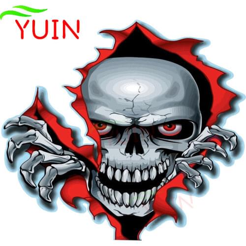 RED EYED SKULL Classic Personality Horror Car Sticker PVC Graphic Decoration Motorcycle Accessories Waterproof Decal 15*14cm
