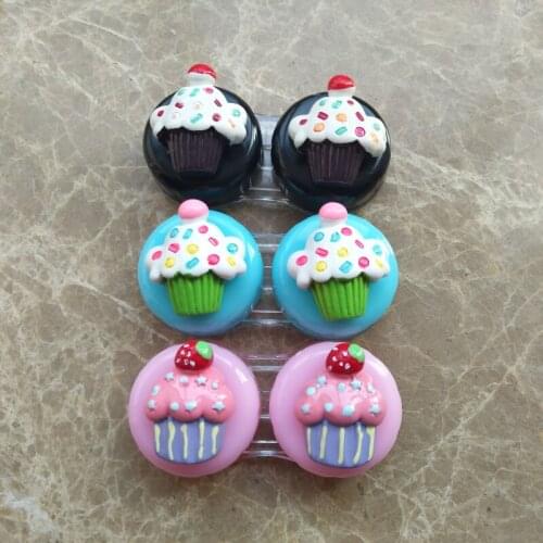 LIUSVENTINA 2018 New Portable DIY Sweet Dessert Cute Lovely Cake Contact Lens Case Box Container for Color Lenses Gift for Girls