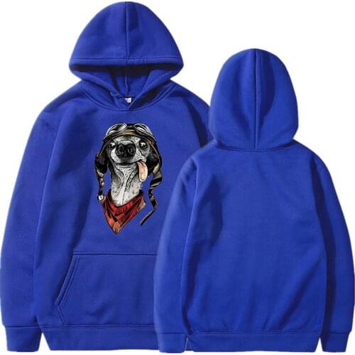 New Mens Casual Hoodie Autumn Loose Fun Dog Printing Pullover Women and Men Fashion Hooded Comfortable Clothes Oversize Top