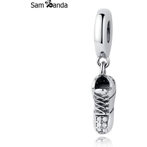 Authentic 100% 925 Sterling Silver Bead Charm Running Shoe Pendant Beads Fit Pandora Original DIY Bracelet Bangle DIY Jewelry
