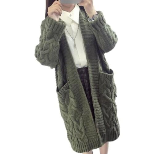 Spring Autumn Womens Knitted Sweater Loose Female Long Coats Casual Oversize Lady Cardigans New Arrivals Woman Clothes