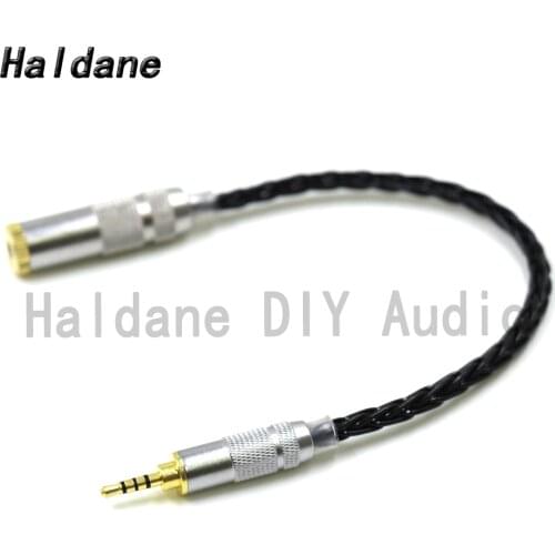 Haldane HIFI 7N Silver Plated 2.5mm TRRS Balanced Male to 3.5mm TRRS Balanced Female Audio Adapter Cable 2.5 to 3.5 Connector