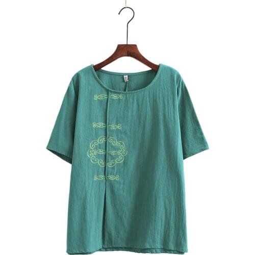 Plus Size XL-4XL Womens Short Sleeve Summer Tshirts Oversized A-line Vintage Tops Large Size Short Sleeve Shirts