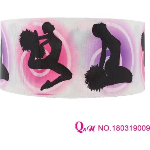 Q&N ribbon 16mm 22mm 25mm 38mm 50mm 75mm sports printed grosgrain ribbon webbing 50yards/roll for hair tie free shipping