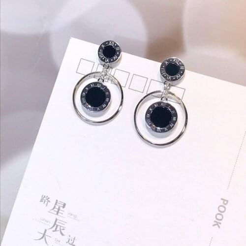 S925 Sterling Silver Original Circles Earrings Not Easy Allergic Fading Casual Dating Ancient Numerals Luxy Present