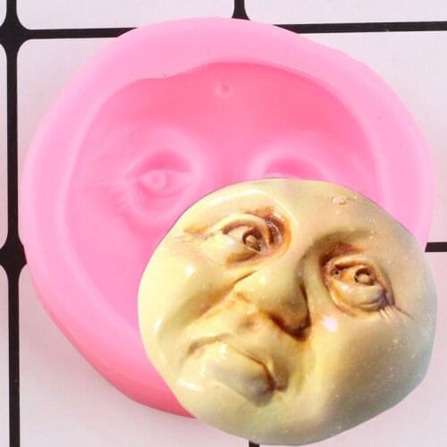 Moon Face Silicone Mold DIY Craft Cupcake Topper Fondant Cake Decorating Baking Tools Chocolate Baking Ploymer Clay Candy Mould