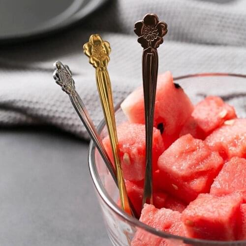 Rose Gold Silver Stainless Steel West Tableware Fruit Fork Small Fork Cake Dessert Fruit Fork Kitchen Accessory Tools