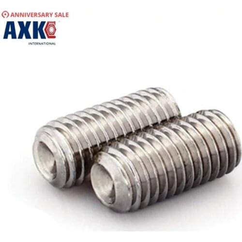Screws 100pcs Din913 M3*3/4/5/6/10/12/14/16/20 A2 Stainless Steel Flat End Hex Socket Set Grub Screw nails