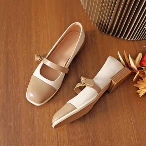 Jk College Mary Jane Genuine Leather Lolita Shoes Autumn Fashion New Japanese Retro Lolitas Khaki Low Heel Flats Shoes For Women