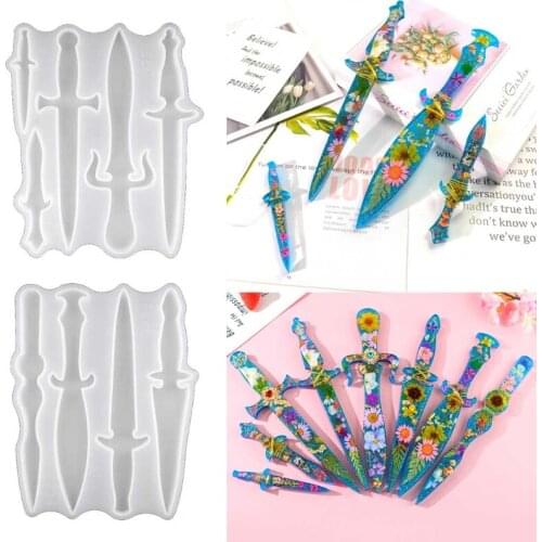 Epoxy Resin Mold Dagger Knife Keychains Mold Creative Weapon Resin Mold