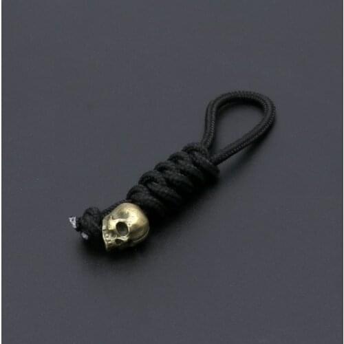 Skeleton Skull Pendant Woven Rope Umbrella Mountaineer Survival Key Chain Unisex R58E