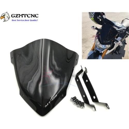 14-16 for Yamaha MT09 Motorcycle Windshield ABS Plastic Windscreen W/ Mount Screws Bracket MT 09 MT-09 2014 - 2016 Wind Shield