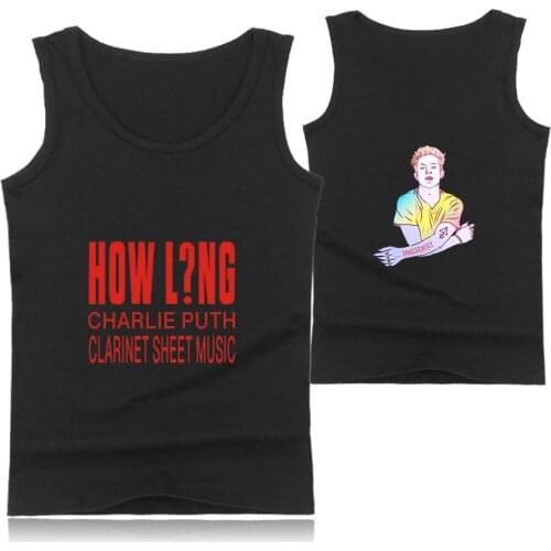 2019 Summer Plus Size Men Clothing Tank Tops charlie puth printed Singlets Sleeveless Fitness Men Vest Bodybuilding Vest