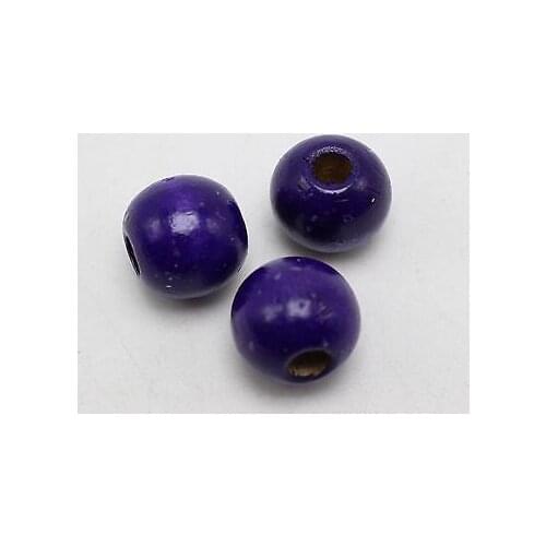 50 pcs Dark Purple Round Wood Beads 16mm~Large Wooden Beads