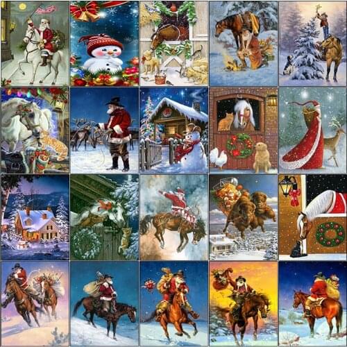 5d diamond painting kit set Santa claus animal horse snowman complet cuadros full square Cross stitch embroidery dirll drawing