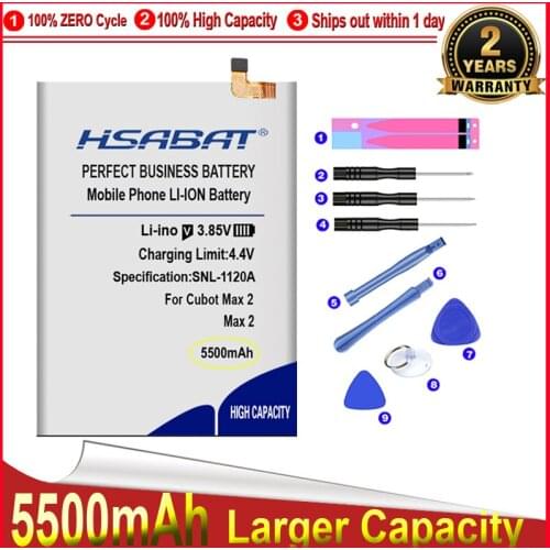 HSABAT 0 Cycle 5500mAh Battery for Cubot Max 2 Max2 High Quality Replacement Accumulator