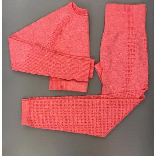 Seamless Yoga Set Women Sportwear Workout Clothes Outfit Gym Sport Suit Long Sleeve Top + High Waist Leggings Vital Tracksuit