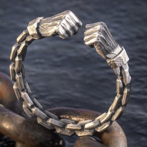 110g Mens Heavy 999 Sterling Silver fist Power retro handmade Bangle Cuff Bracelet Jewelry A4817