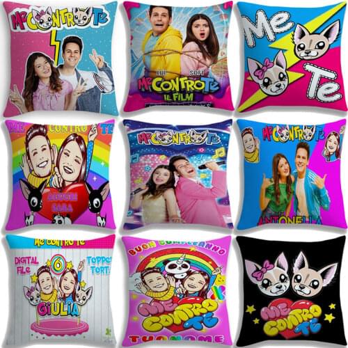 Me Contro Te Lovely Pillow Case 45 * 45cm Bedroom Home Decorative Pillow Cover Family Sofa Zipper Cushion Cover Soft Pillowcase