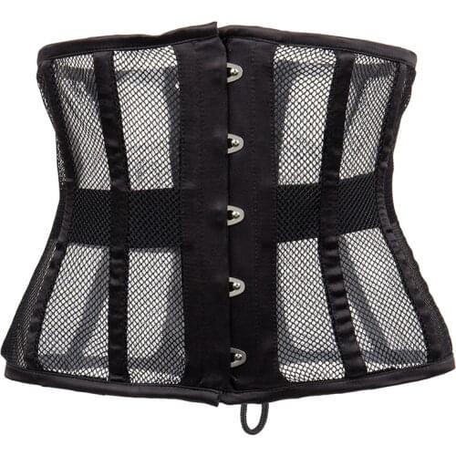 Black Apricot Breathable Transparent Mesh Underbust Waist Cincher Corset Women Sexy Slimming Waist Shapwear Corsets Party Outfit